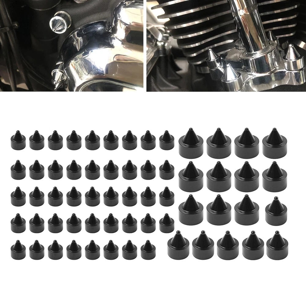 61X Engine Topper Bolt Caps Cover Black For Harley Twin Cam FLH 1999-2006