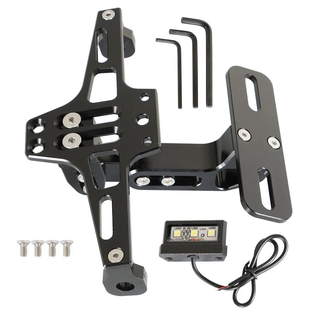 Tail License Plate Holder Bracket with LED Light for Motorcycle