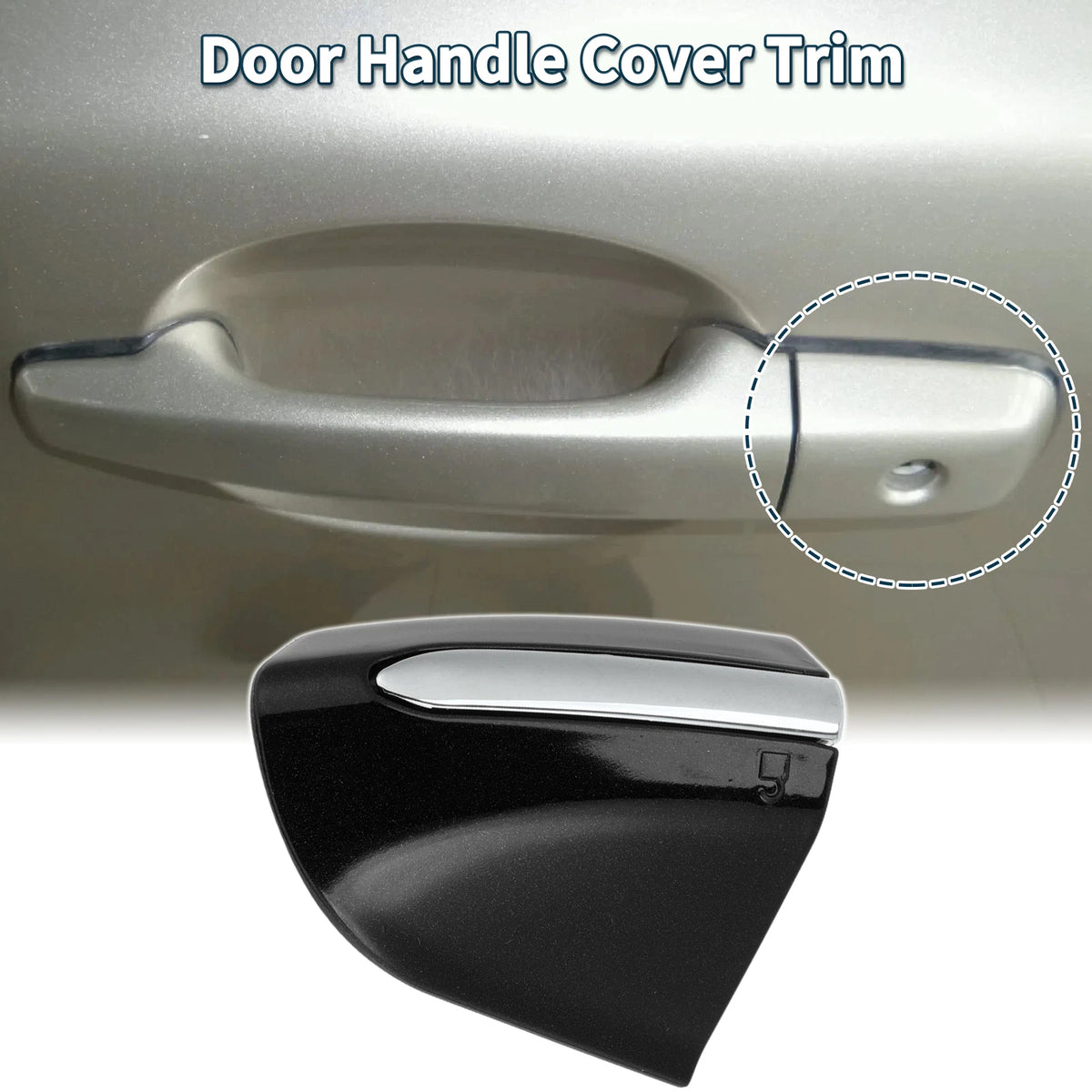 Front Left Door Handle Cover Trim for Ford Mondeo Edge Taurus (2013–2020) Black