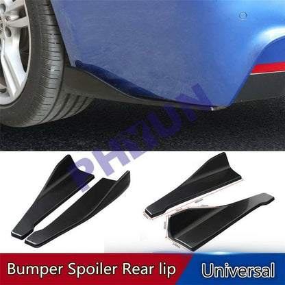 2X Universal Black Car Bumper Spoiler Rear Lip Side Skirt Splitter