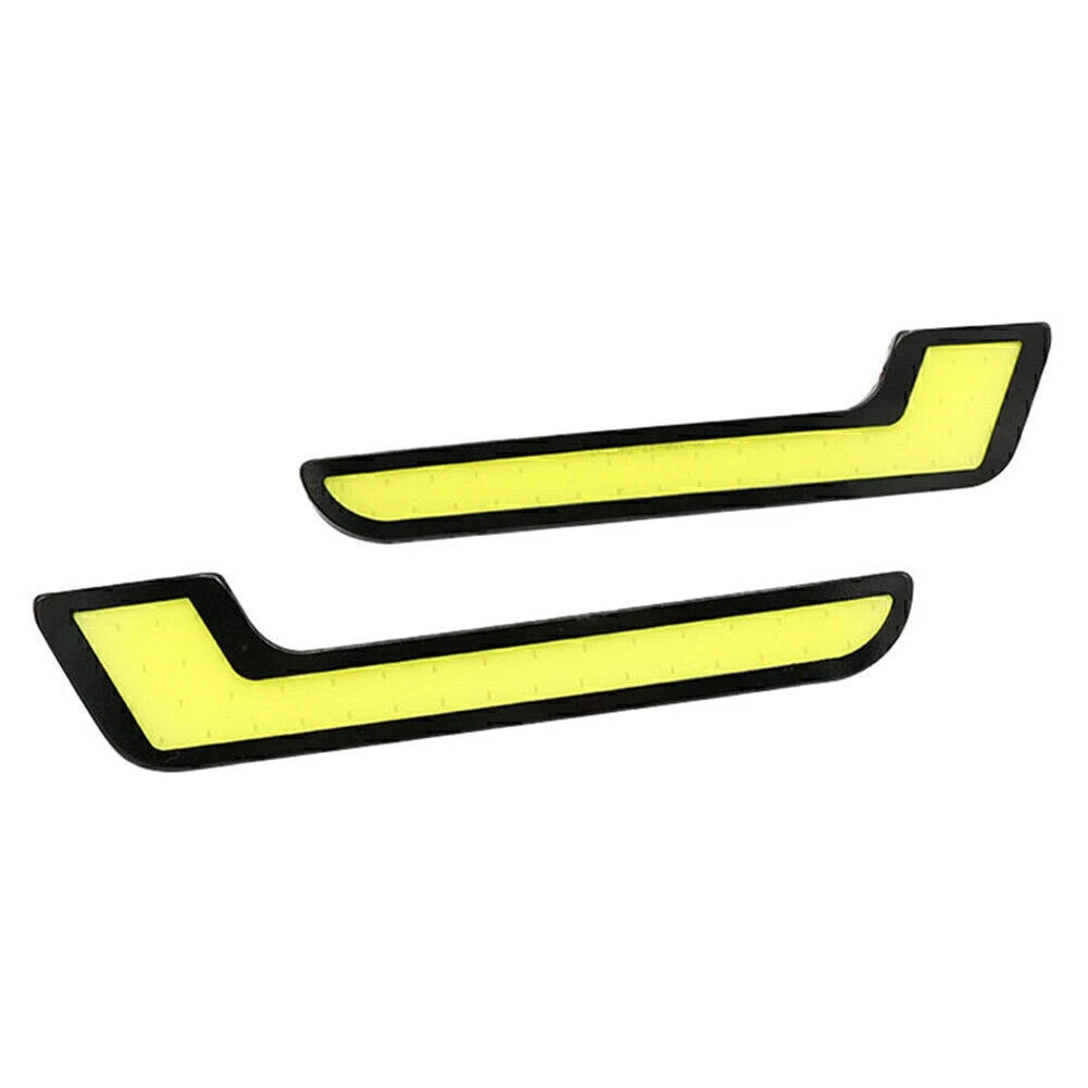 Pair 12V L Shape COB White LED Daytime Running Lights for Car