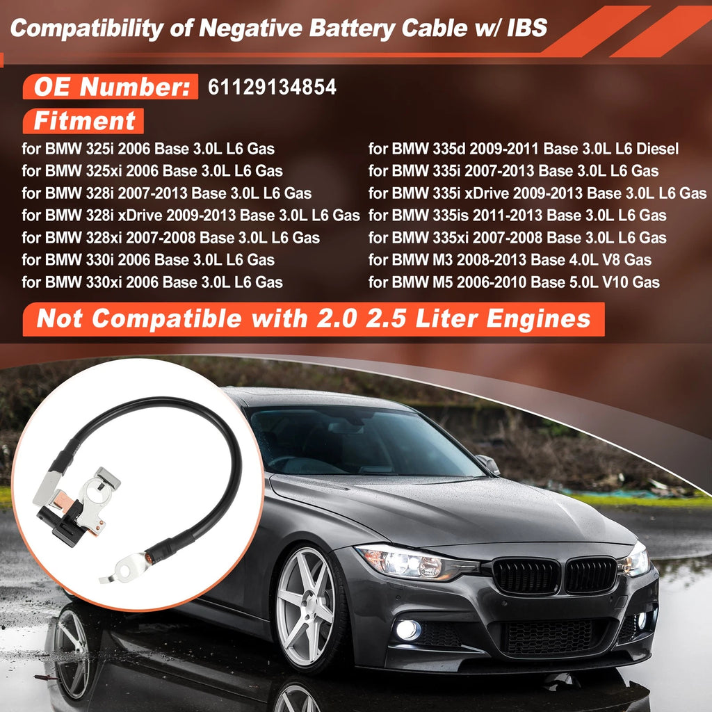 Negative Battery Cable with IBS Replacement for BMW 328i 335i (2011–2018)