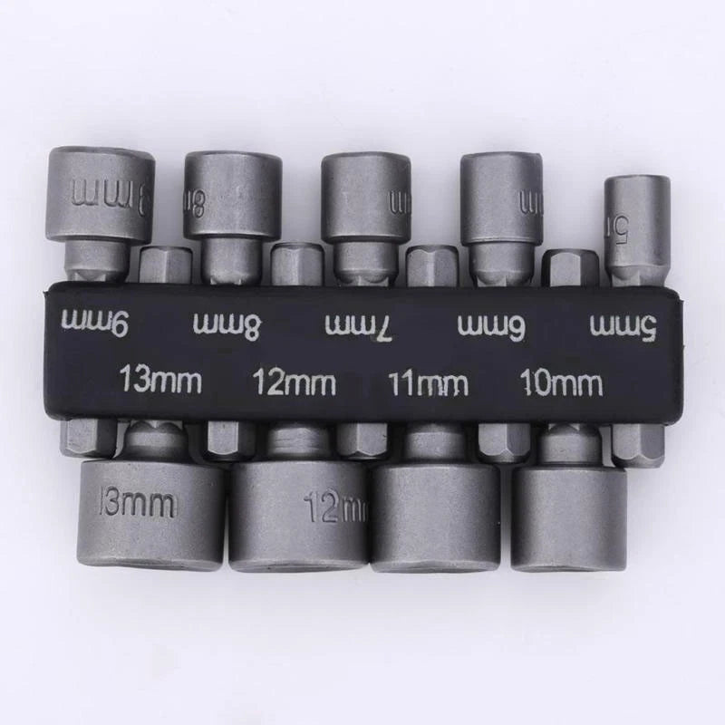 9pcs Metric Hex Socket Drill Bit Set for (5mm-13mm)