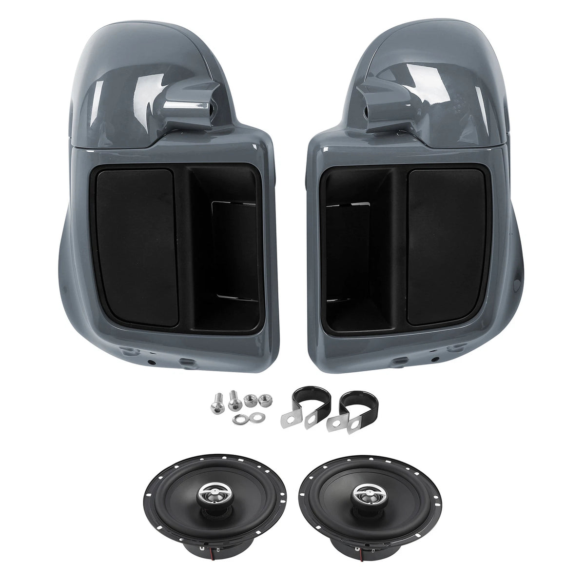 Vented Lower Fairings Speakers for Harley Touring Glide (2014–2025) Gunship Gray
