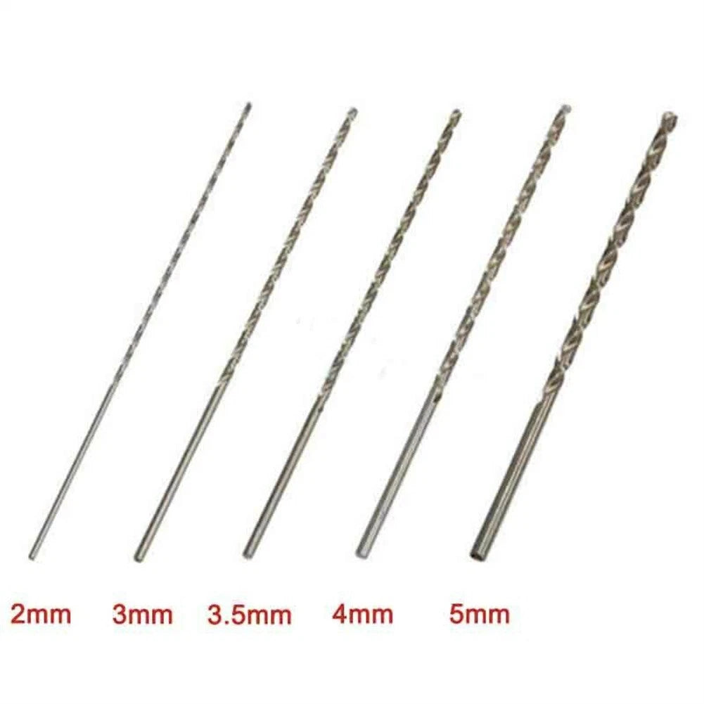 10-Piece Extra Long Drill Bit Set 2mm/3mm/3.5mm/4mm/5mm (150mm Length)