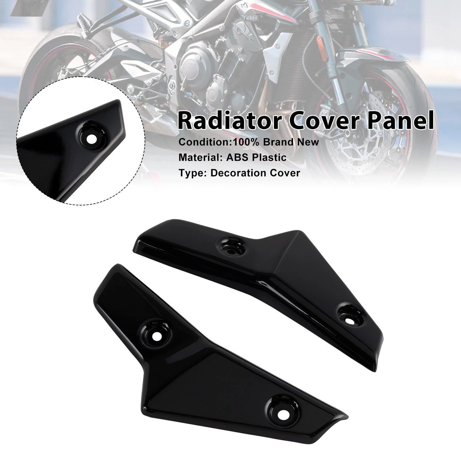 Radiator Side Cover Fairing Panels for Street Triple 765 R/RS (2020–2022) Black