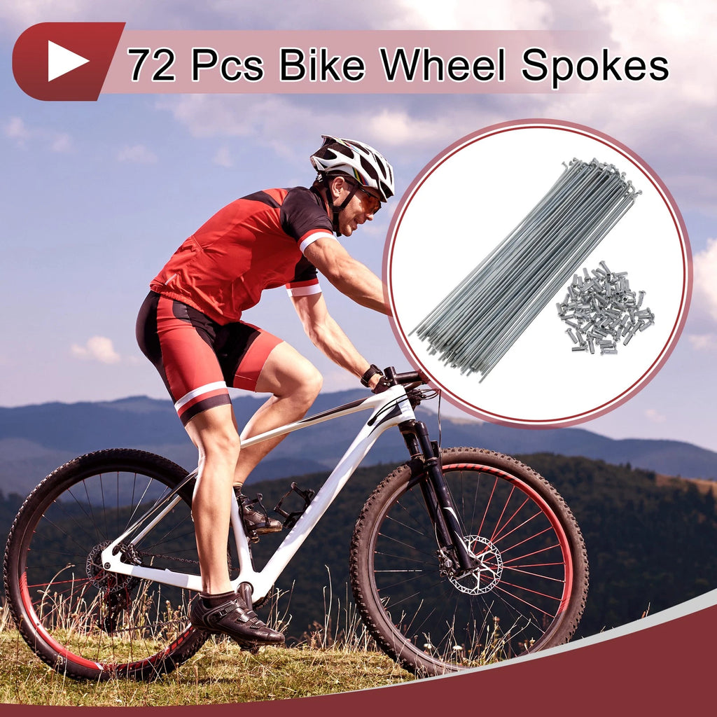 Bicycle Spokes Set 192mm Carbon Steel Galvanized for 14G Wheel (192mm)