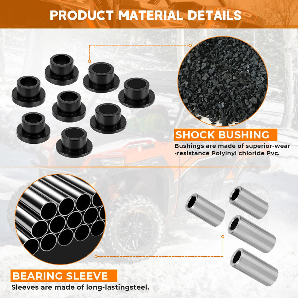 Front Shock Bushing Sleeve Kit for Polaris Sportsman 550 850 1000 (2008–2023)
