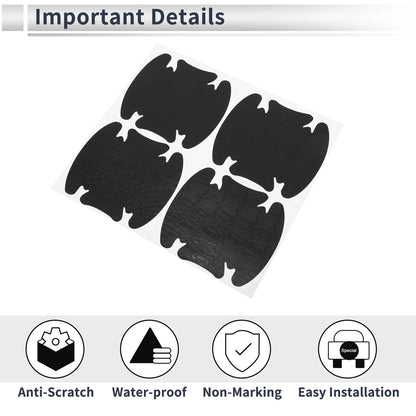 Set of 4 Car Door Handle Cup Covers Scratch Protectors Black 90x100mm