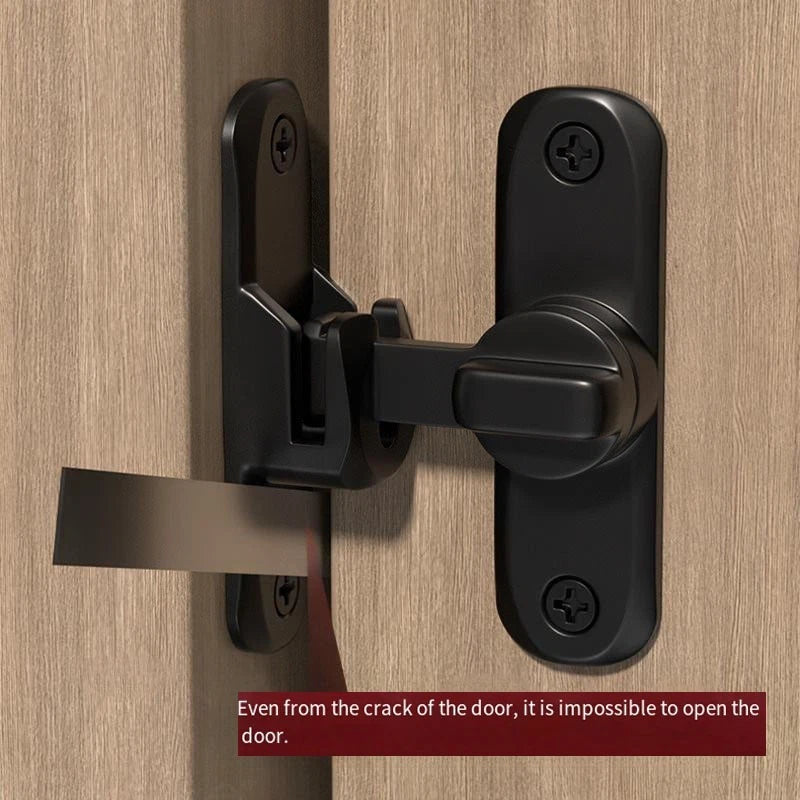 2X Black Aluminum Sliding Door Lock Latch Set for Home and Office