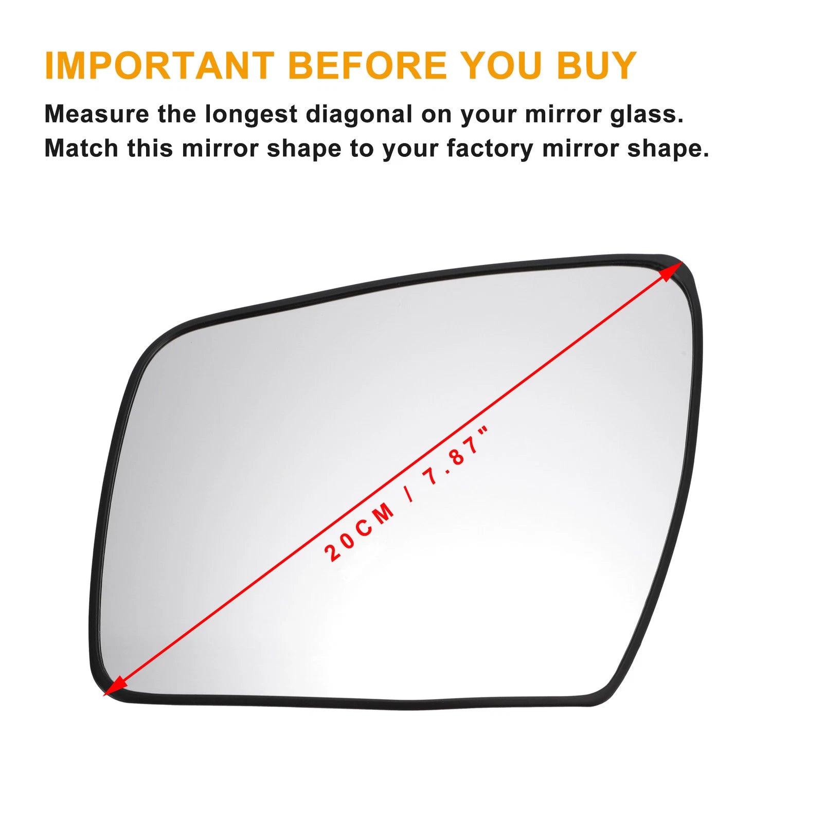 Left Side White Mirror Glass for KIA Soul (2009–2013)