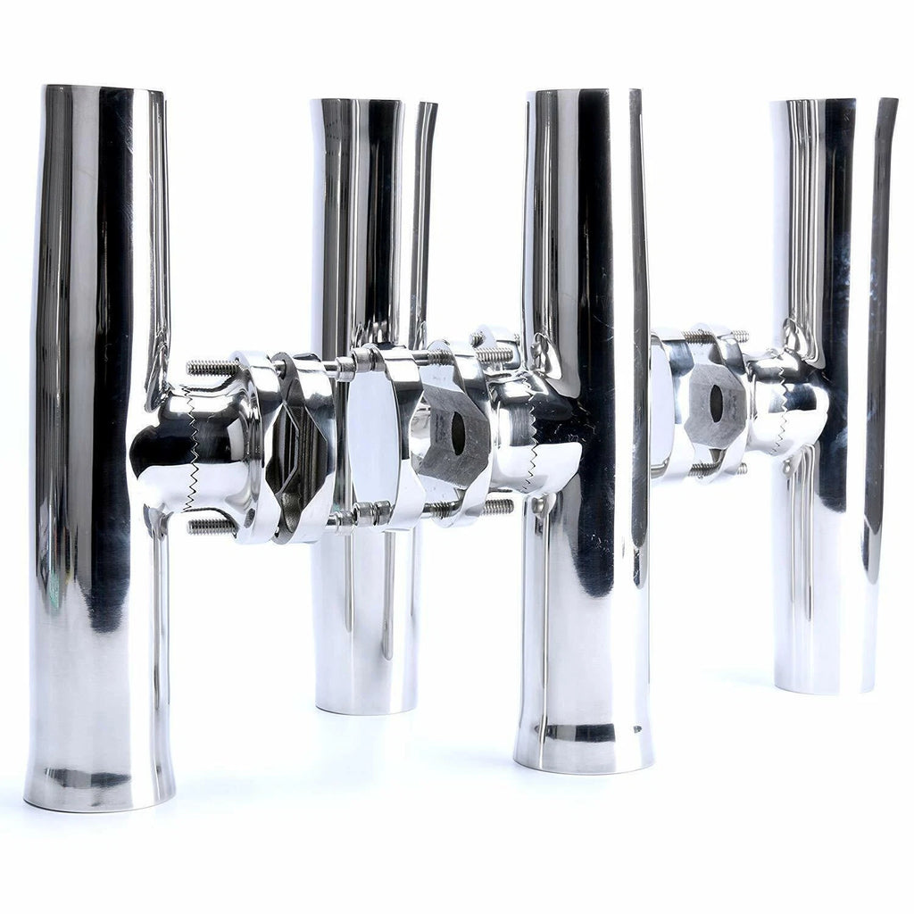 4X Stainless Steel Fishing Rod Holder Clamp for Boat 1-1/4" - 2"