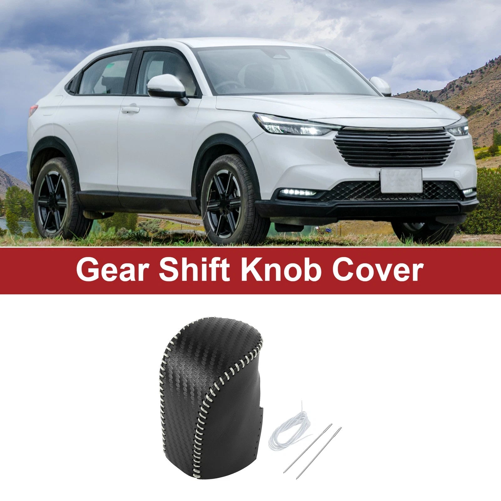 Gear Shift Knob Cover Replacement for Honda HR-V (2023–2024) Black Carbon