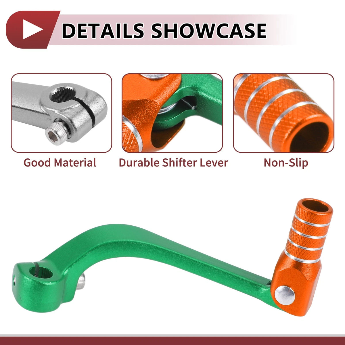 Folding Gear Shifter Lever for Honda CRF110F (2013–2018) Green Orange