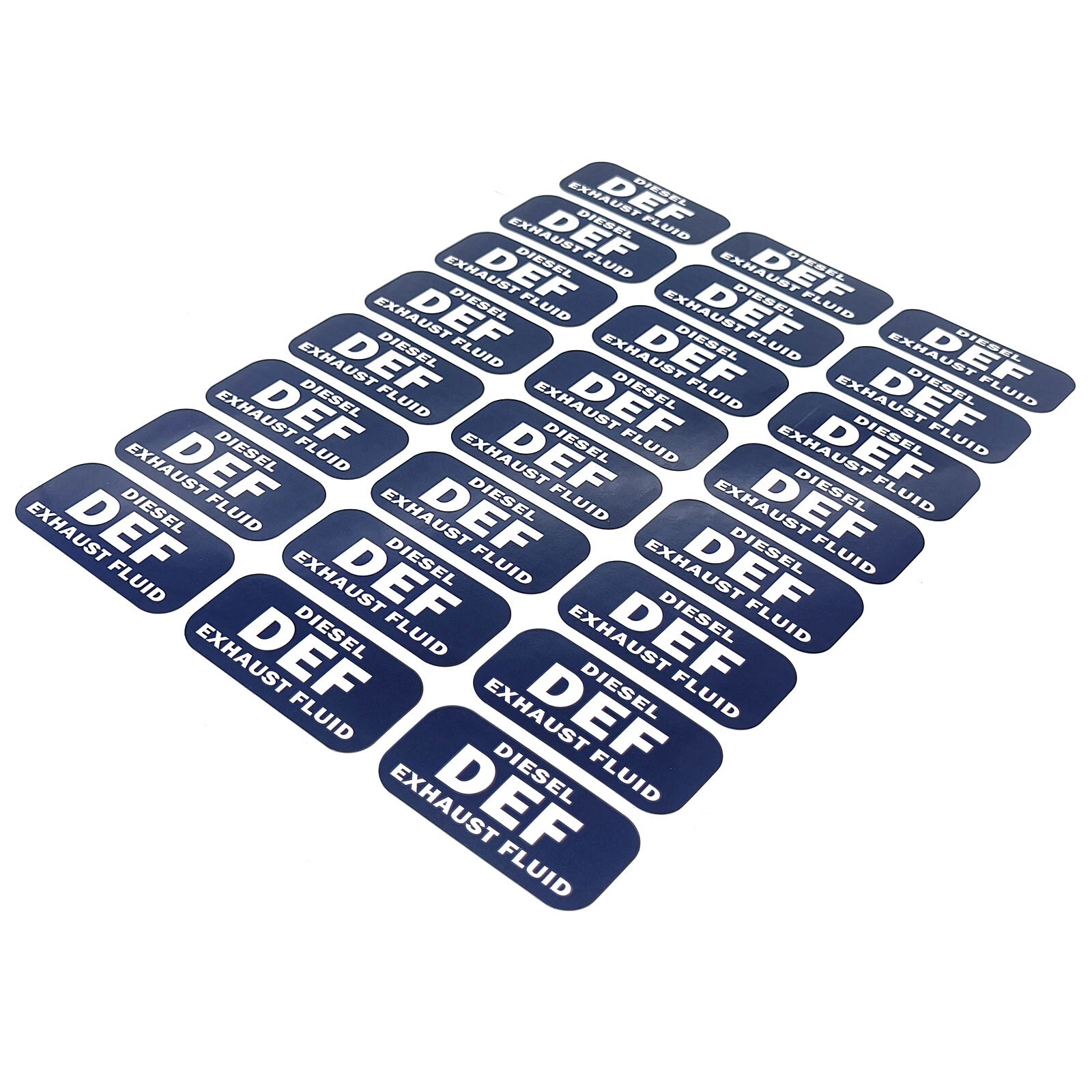 DEF Diesel Exhaust Fluid Sticker Decal for Various Vehicles (1x2 inch, Set of 24)