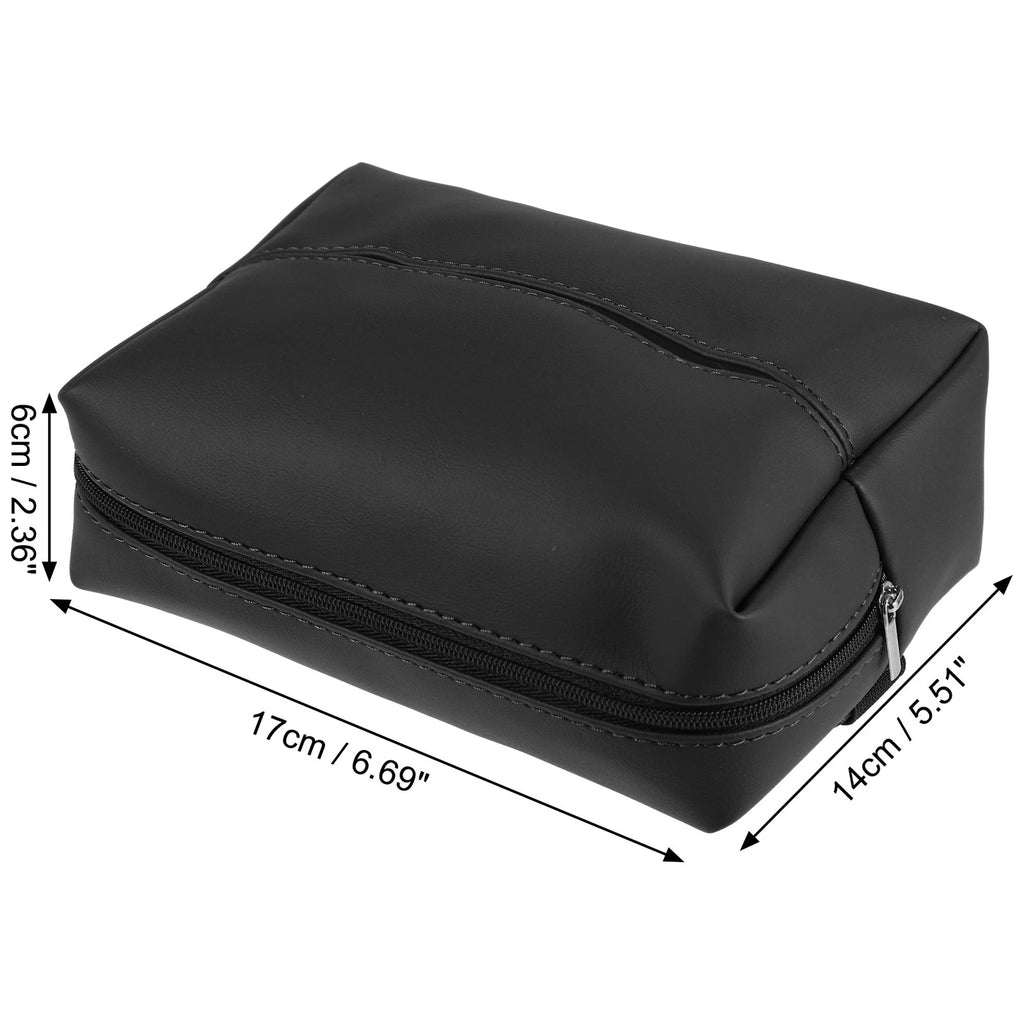 Universal Car Armrest Tissue Box Mask Holder for Back Seat (Black)