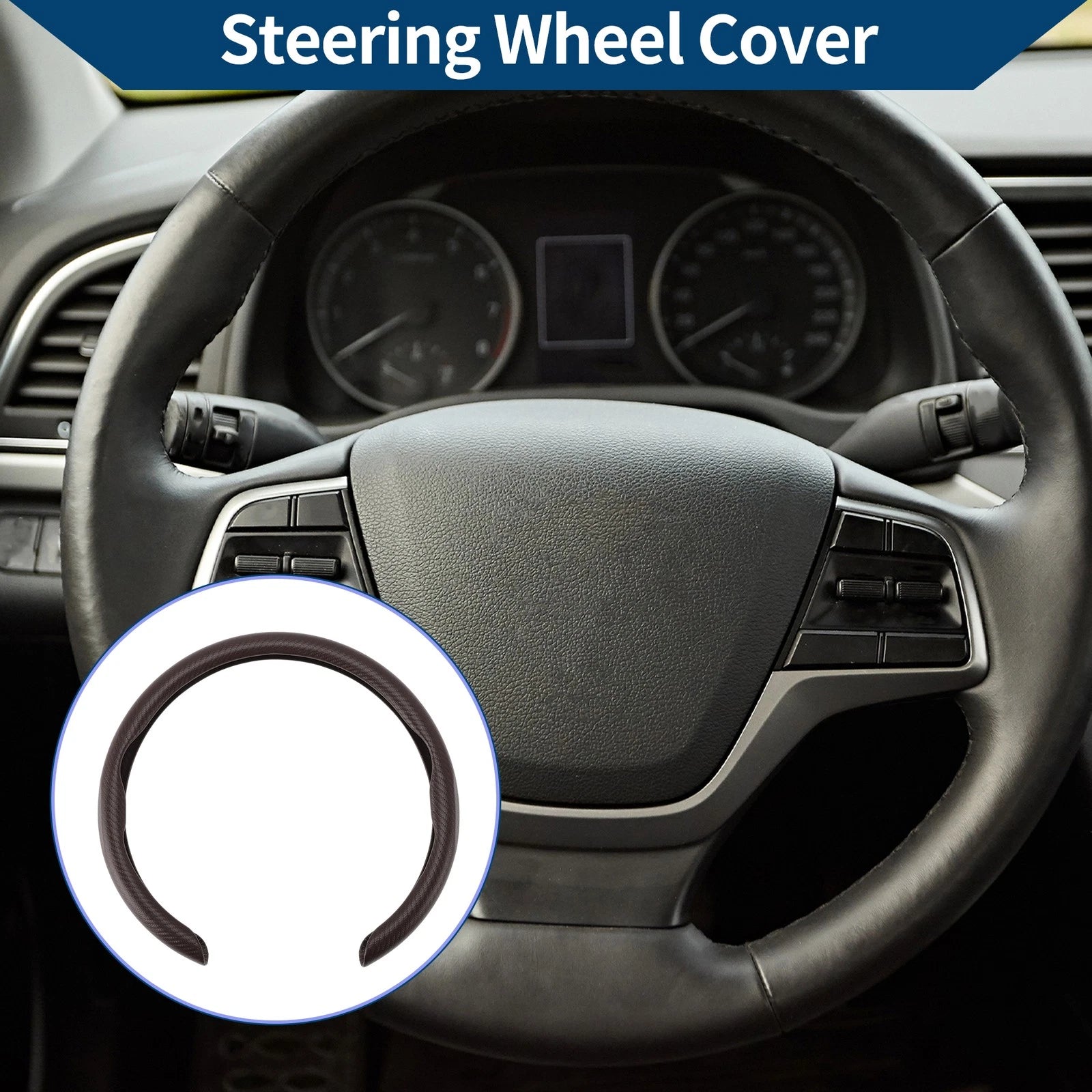 Rubber Steering Wheel Cover for Universal Fit (14.96")