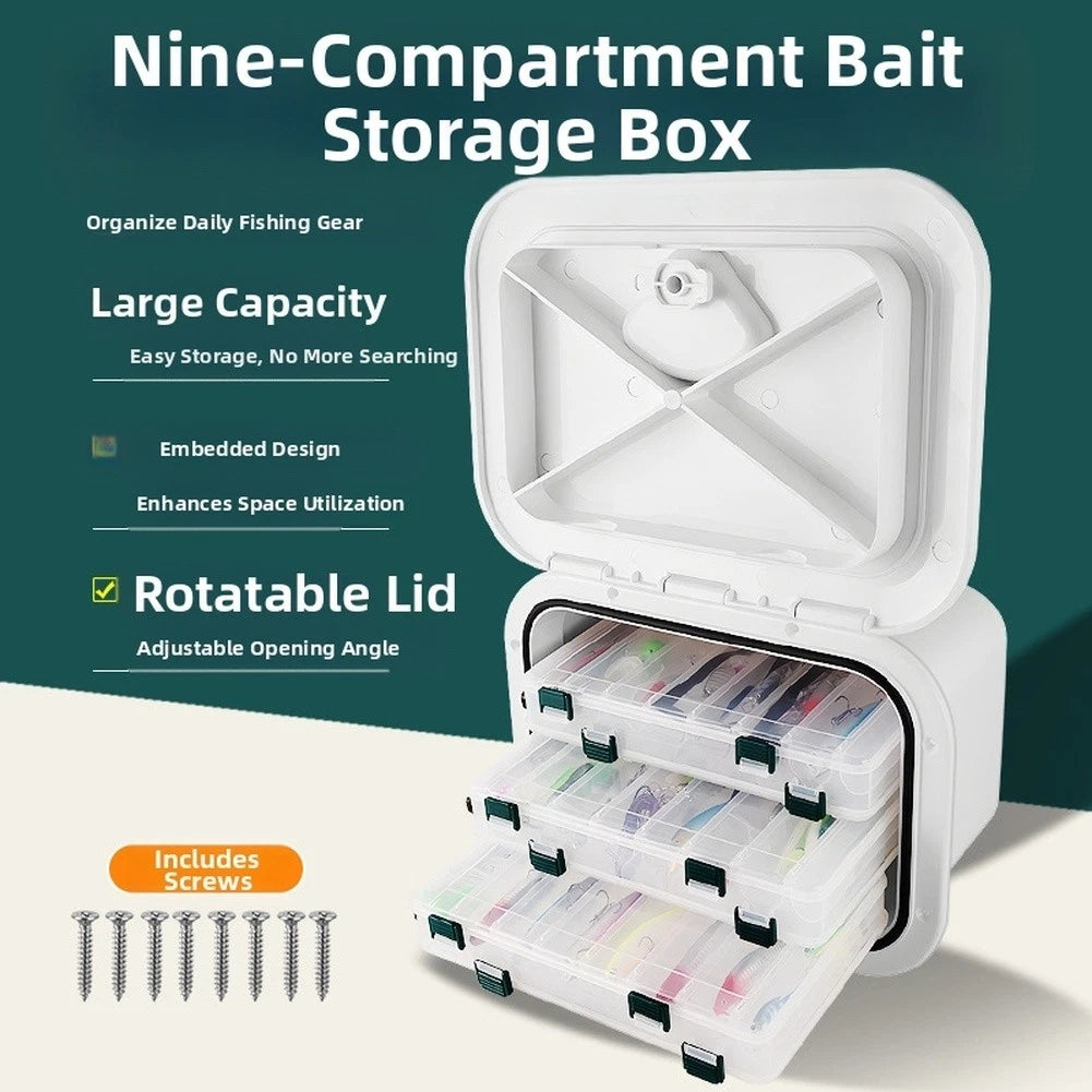 Yacht Storage Box Deck Cover with Hatch Lid for Fishing Bait Organizer
