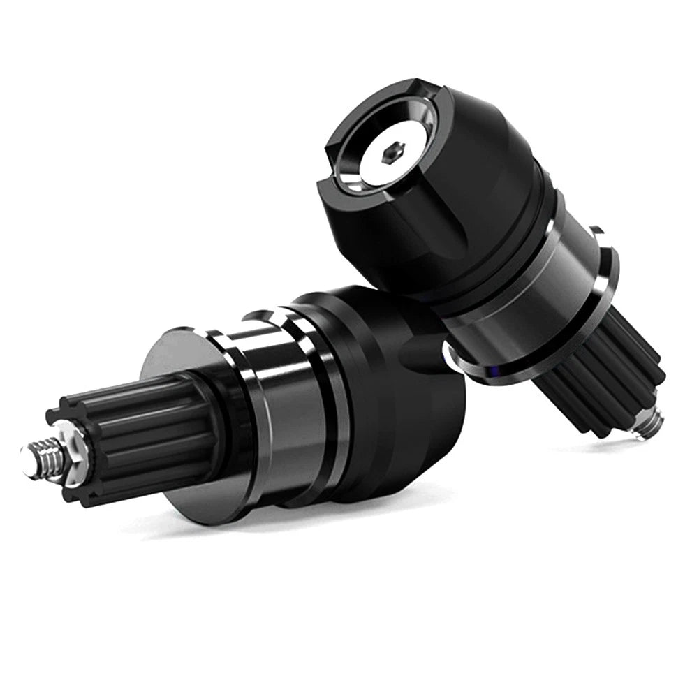 Pair Handlebar Grips Bar End Cap Plugs for Motorcycle ATV (CNC, Black)