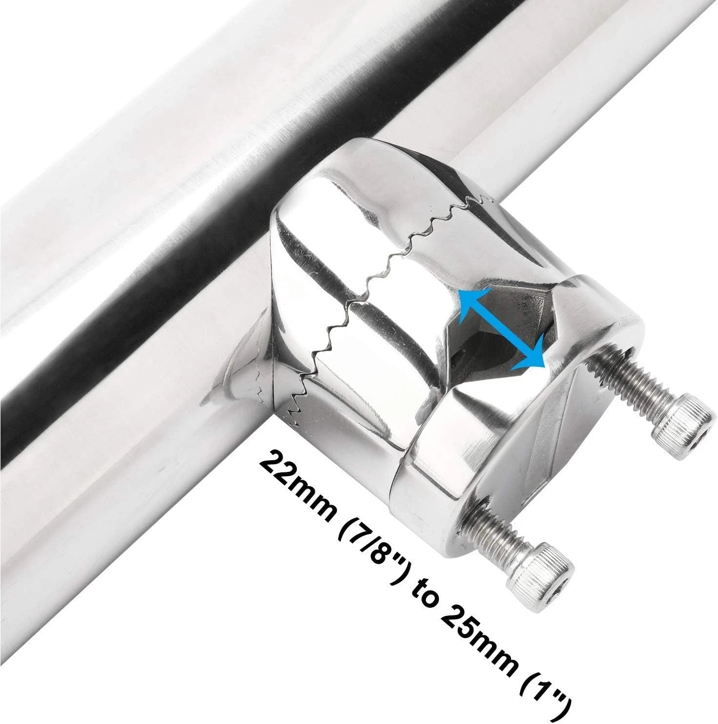 Set of 4 Stainless Steel Clamp On Fishing Rod Holders for Boat (7/8"-1")