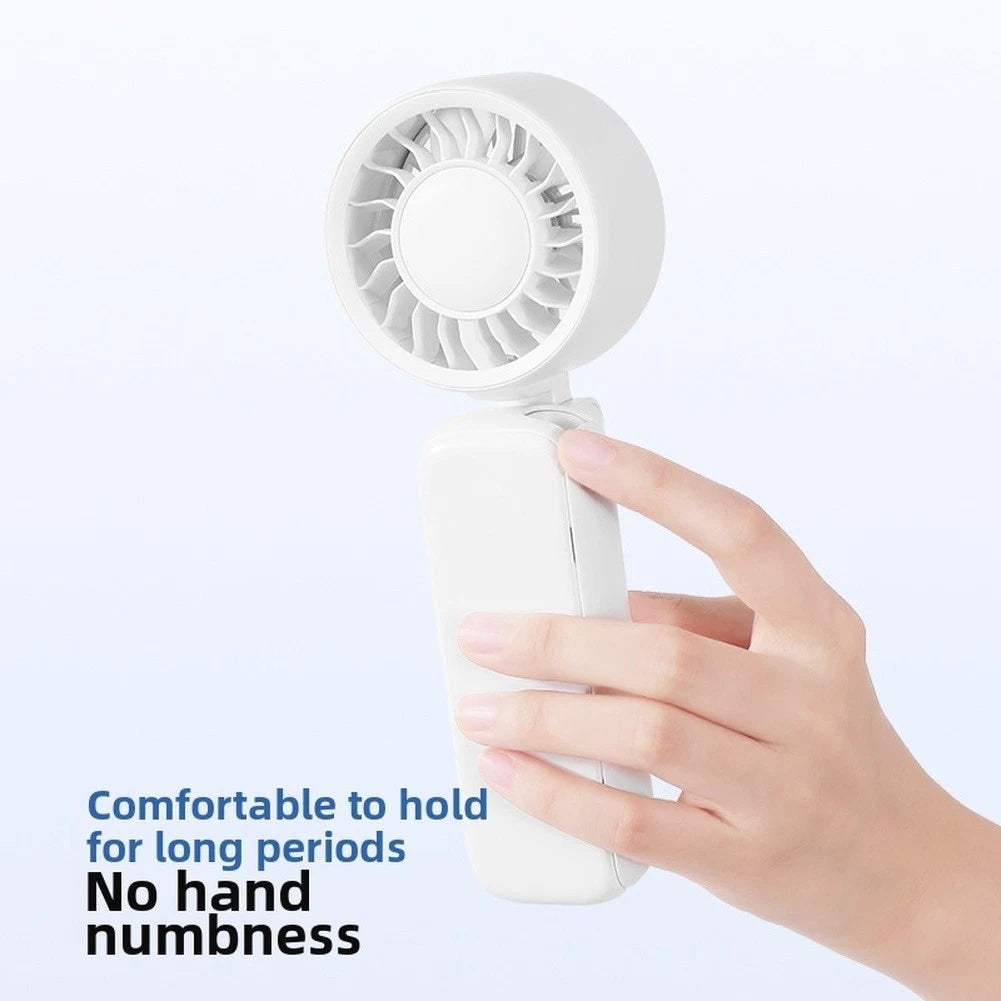 USB Rechargeable Foldable Fan with 3 Speeds for All Vehicles (2000mAh)
