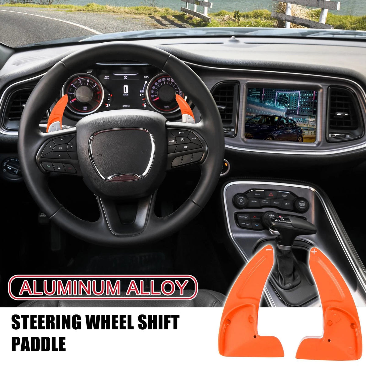 Steering Wheel Paddle Shifter Cover Set for Dodge Charger Challenger (2015–2023)
