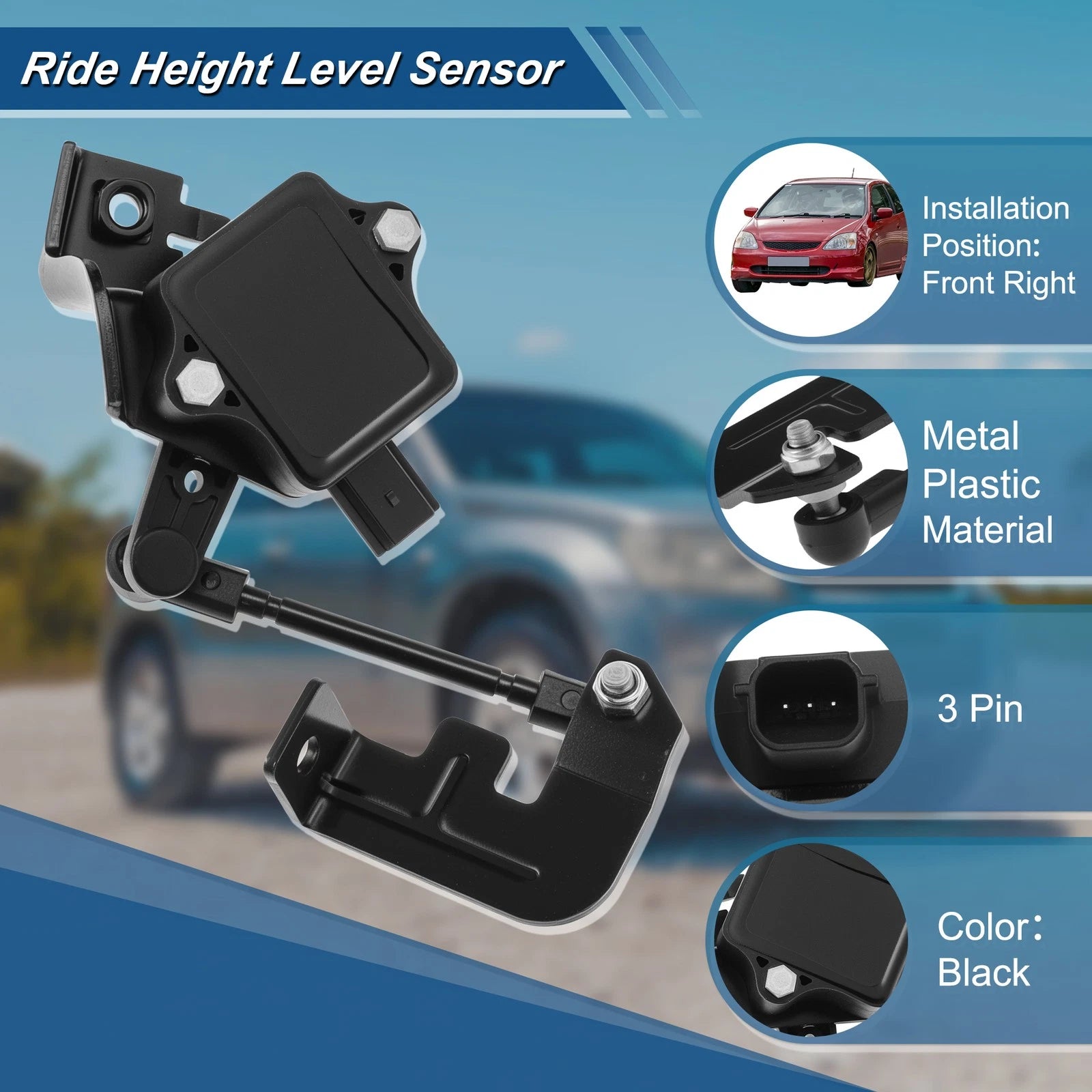 Ride Height Sensor for Ford Expedition (2015–2017) 3 Pin Metal Plastic