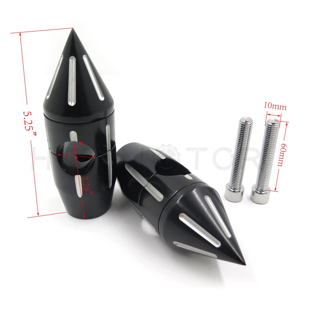 2.25" Black Spike Handlebar Risers for Harley Softail Dyna Sportster (Custom)