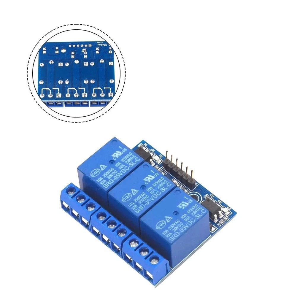 3 Channel Relay Module 5V DC with Optocoupler for Arduino Microcontroller