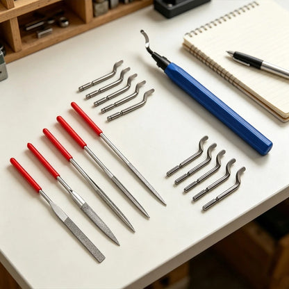 17PCS Deburrer Kit for Cross Holes and Curved Edges