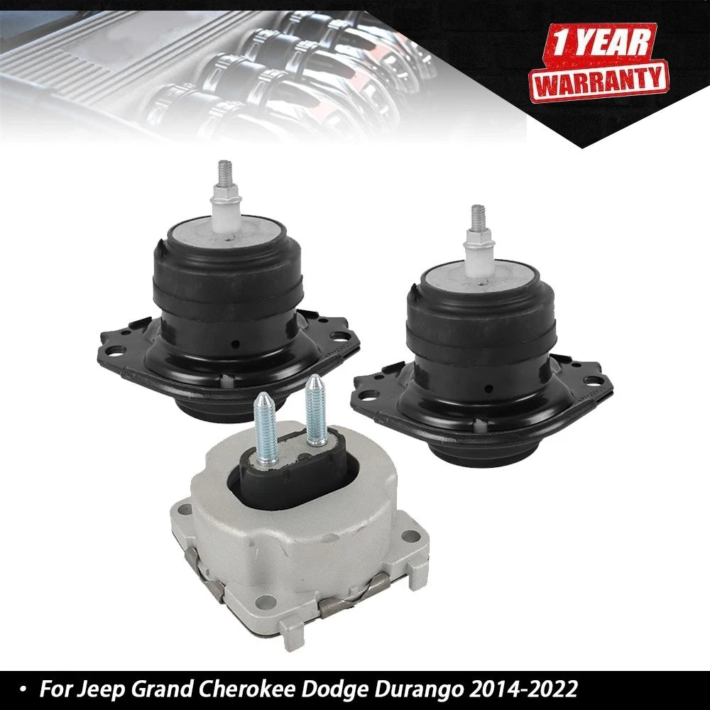 3X Engine Motor Mounts for Jeep Grand Cherokee, Dodge Durango (2014–2022)