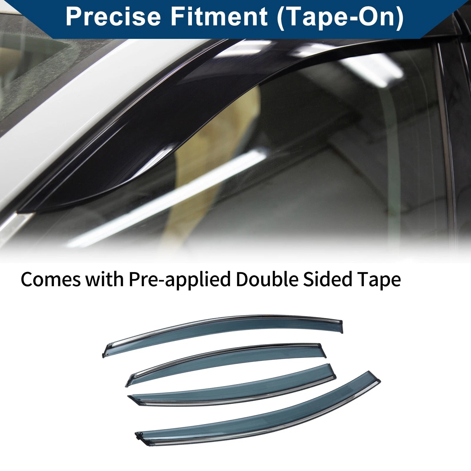 Car Window Deflectors Side Vent Visors 1 Set for Hyundai Sonata (2011–2014)