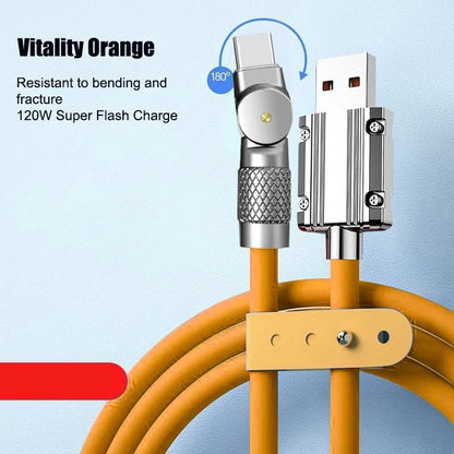 Fast Charging USB C Cable with 180 Degree Rotation