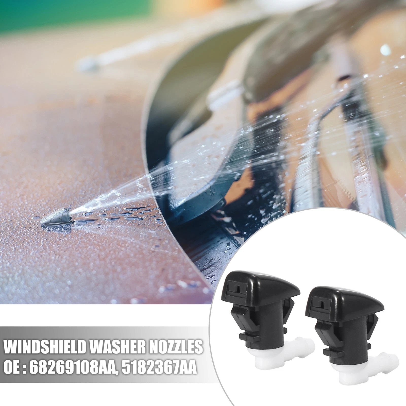 Windshield Washer Nozzles Kit with 2.5m Hose for Dodge (2011–2018)