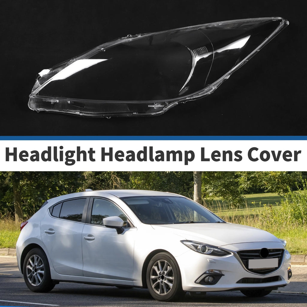 1 Pcs Headlight Lens Cover for Mazda 3 (2013–2015) PC Clear