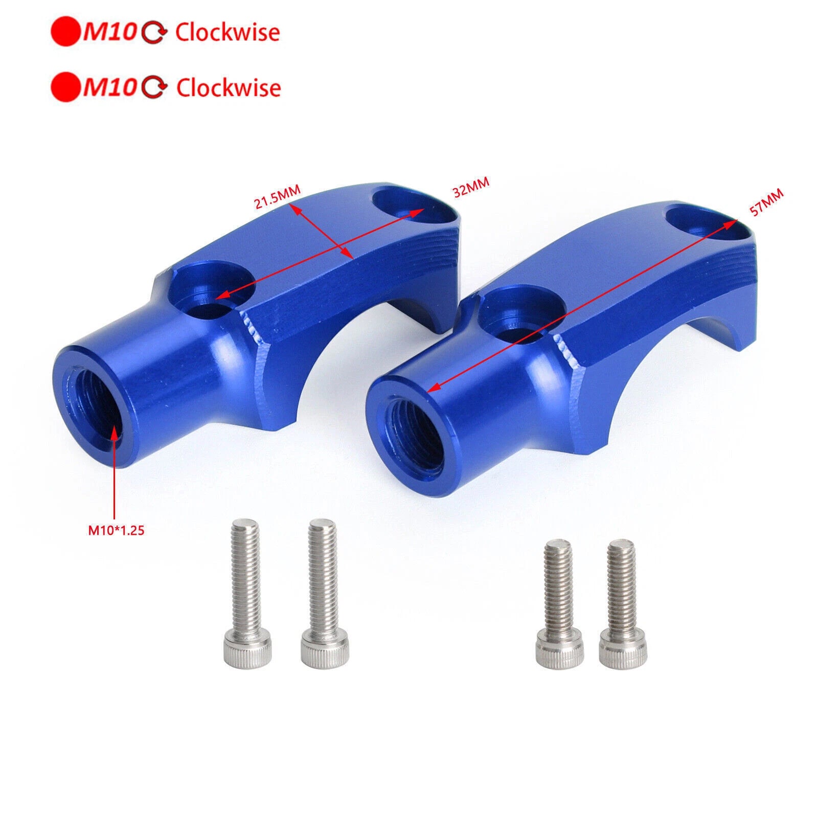 Aluminium 7/8" Front Master Cylinder Clamp for Universal Motorcycles (10mm)
