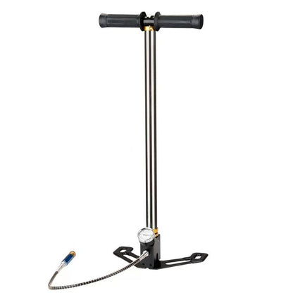 Stainless Steel Foldable Floor Pump with Integrated Pressure Gauge (4500 PSI)