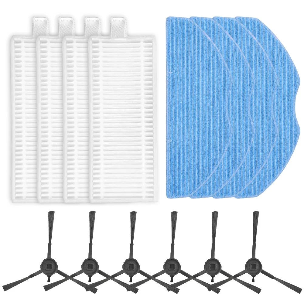 Filter Mop Cloths and Side Brushes Kit for EZVIZ RE4, RE5 Vacuum