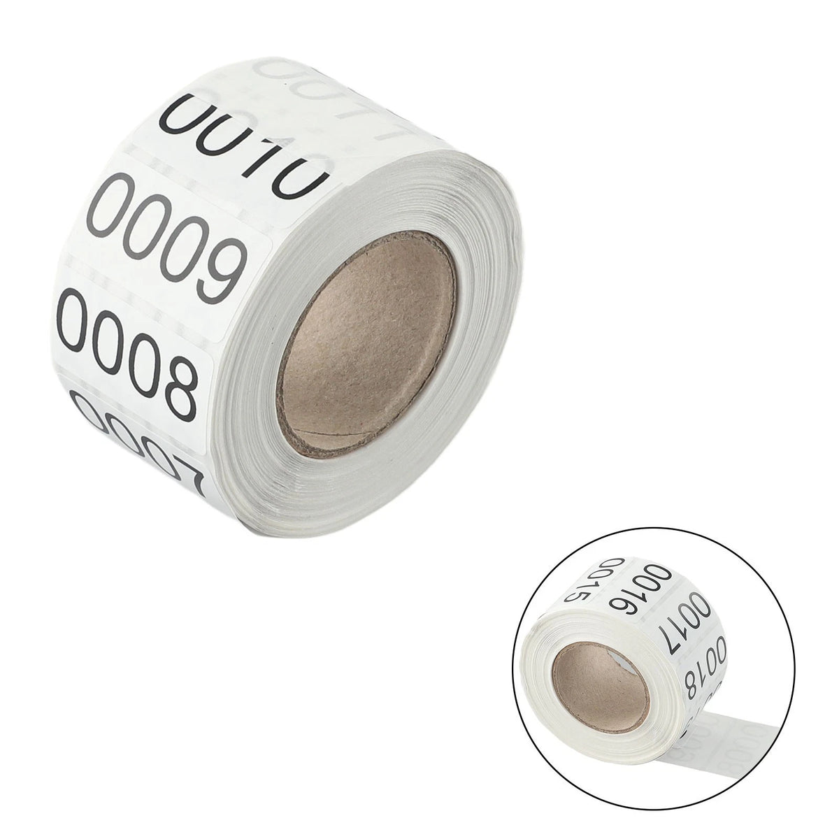 Roll of 1000 Consecutive Inventory Number Stickers for Labeling
