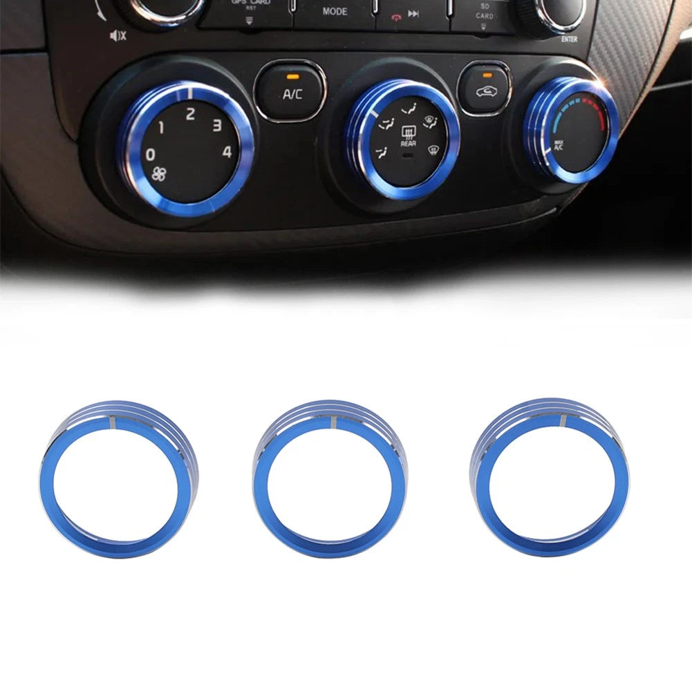 3X Blue AC Switch Control Knob Ring for Kia Cerato K3 Forte (2017–2018)