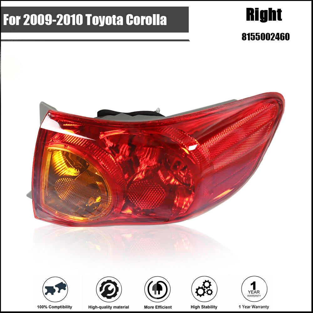 Outer Tail Light Lamp for Toyota Corolla (2009–2010) Right Passenger Side
