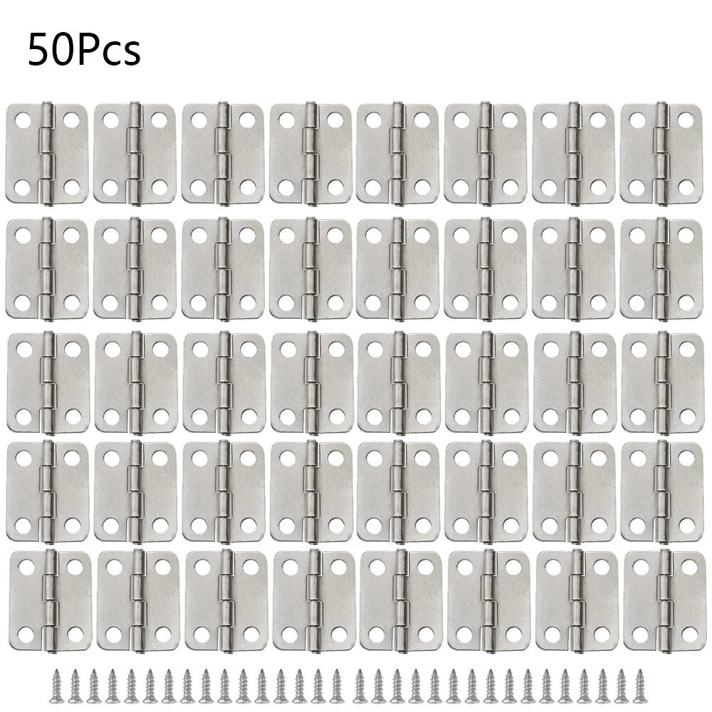 50Pcs Silver Metal Hinges for DIY Craft Jewelry Box (16x13mm)