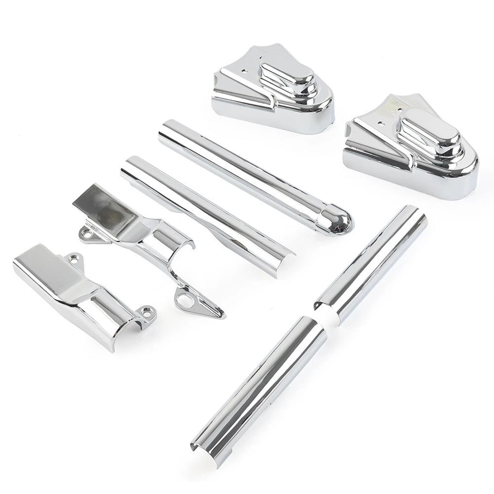 Rear Swingarm Covers for Harley Softail (2000–2007) Chrome