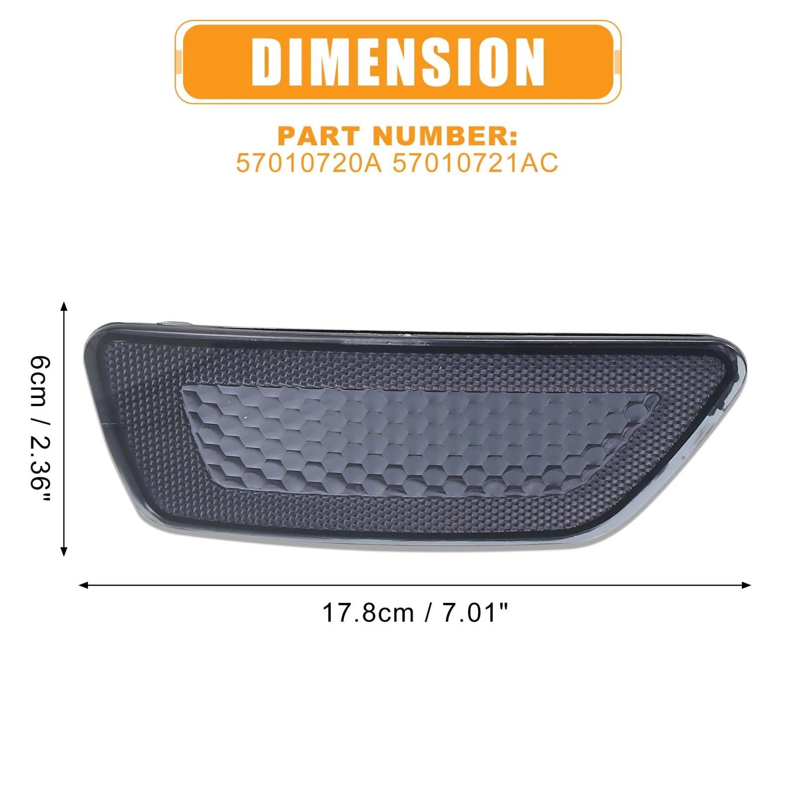 Bumper Reflector Replacement for Jeep Grand Cherokee Compass Dodge Journey (Black)