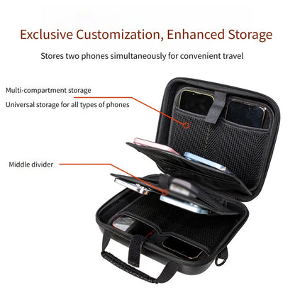 EVA Hard Shell Phone Bag for 8 Devices Waterproof Travel Organizer