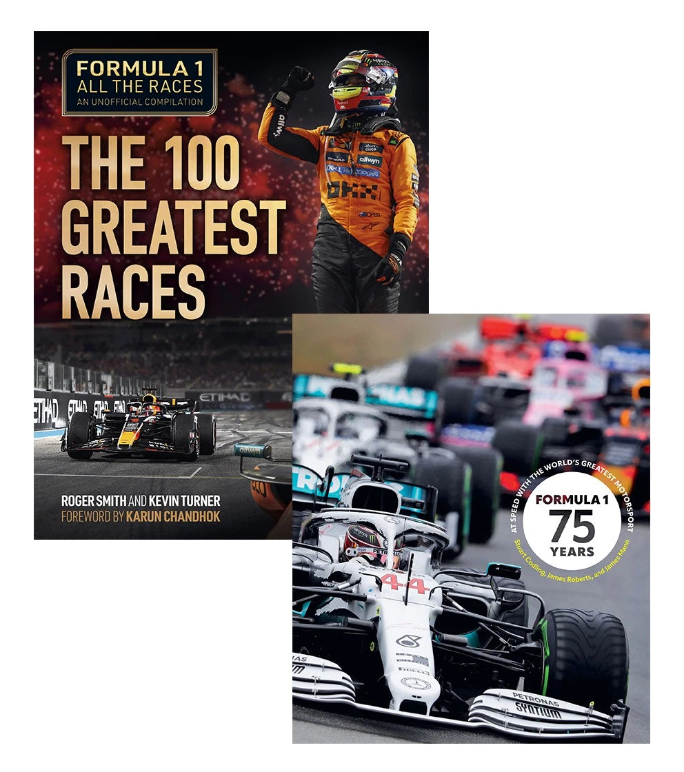 Set of 2 Formula 1 75 Years & The 100 Greatest Races Books