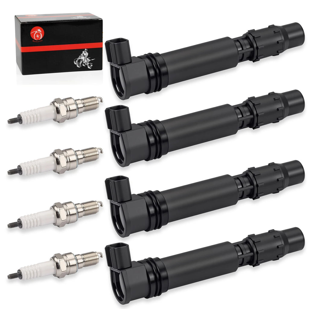 Set of 4 Ignition Coils for Honda CBR1000RR (2004–2007) 30700-MEL-003 w/ Iridium Spark Plug