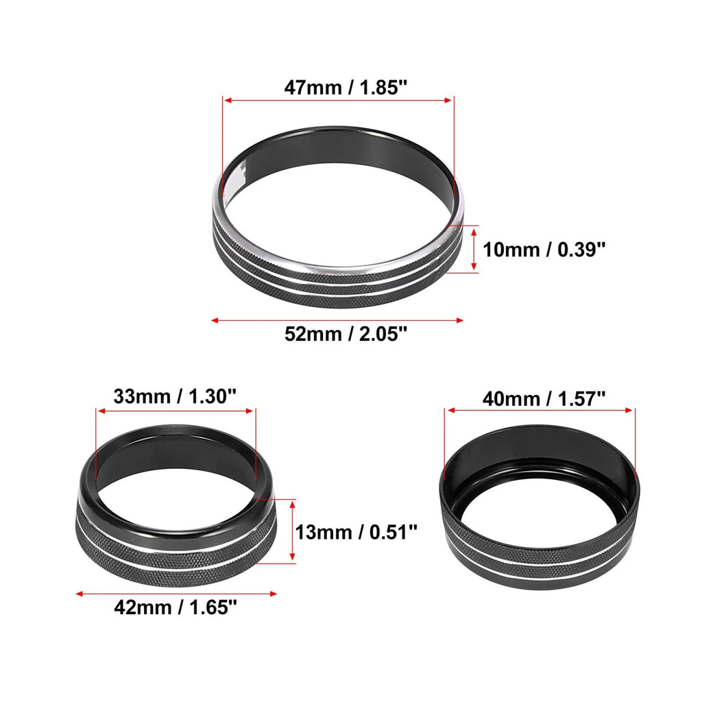 Headlight Volume Tune Knob Cover Set for Ford Mustang (2015–2020) Black