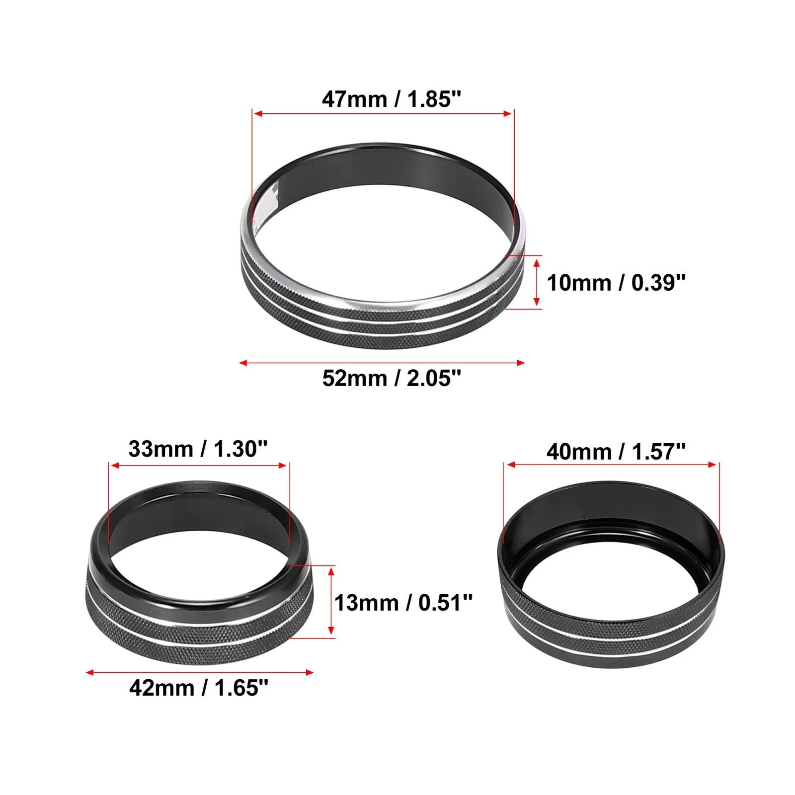 Headlight Volume Tune Knob Cover Set for Ford Mustang (2015–2020) Black