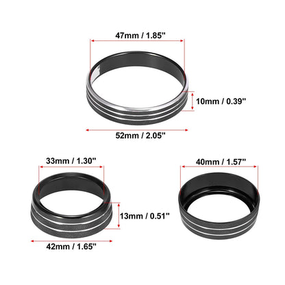 Headlight Volume Tune Knob Cover Set for Ford Mustang (2015–2020) Black